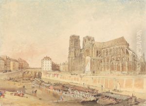 Notre Dame, Paris, from the Left Bank by Edward Duncan