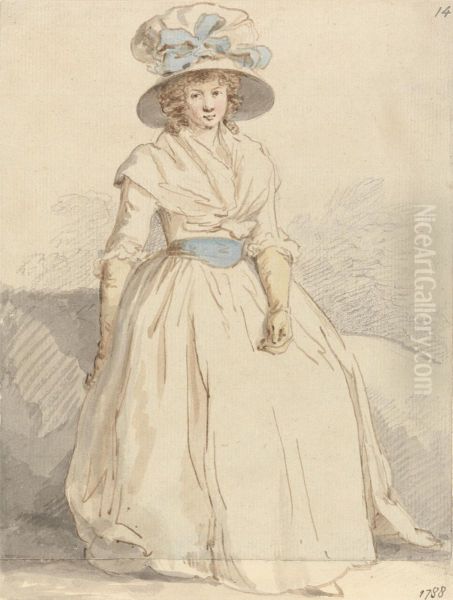 A Young Lady Seated Wearing a White Dress - view 1