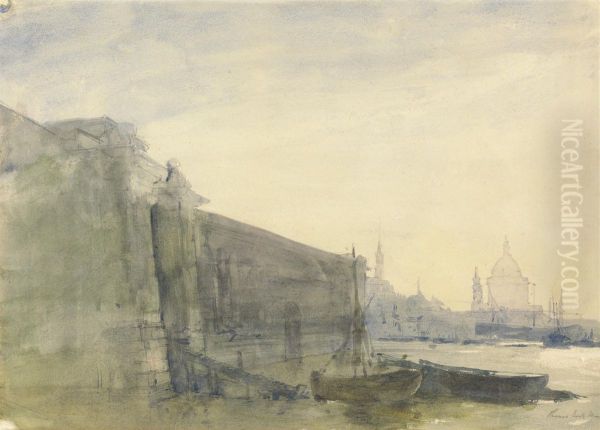The Thames, Early Morning, Towards St. Paul's - view 1