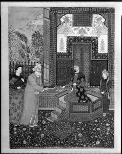 Firdawsi Presents His Work to Mahmud by Hossein Behzad