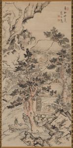 Mountain Hut and Scholar Viewing Plum Blossoms by Ike no Taiga
