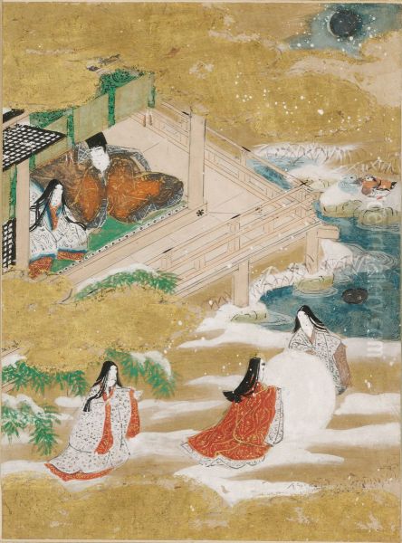 The Bluebell (Asagao), Illustration to Chapter 20 of the Tale of Genji (Genji monogatari) - view 1