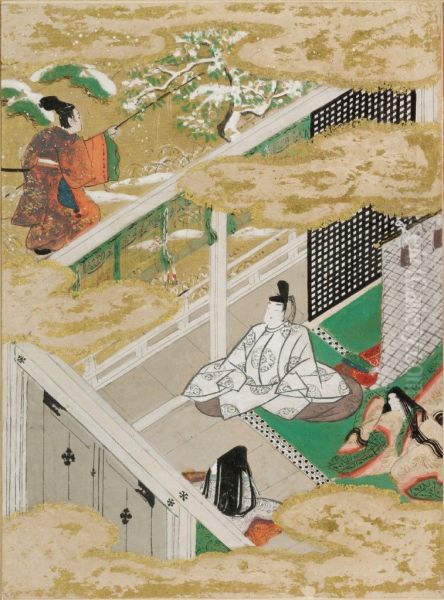 The Safflower (Suetsumuhana), Illustration to Chapter 6 of the Tale of Genji (Genji monogatari) - view 1