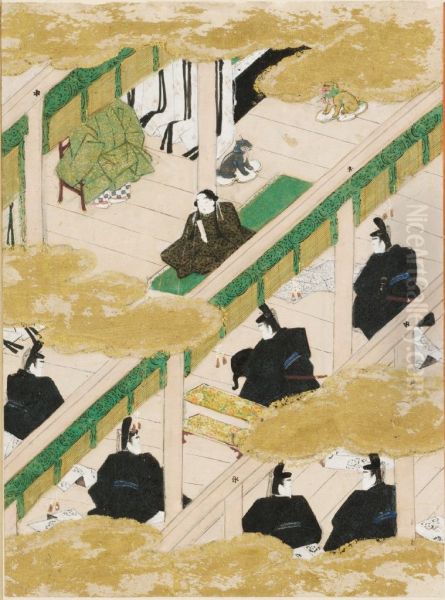 The Paulownia Pavilion (Kiritsubo), Illustration to Chapter 1 of the Tale of Genji (Genji monogatari) - view 1