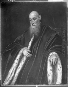 Portrait of a Venetian Senator by Domenico Tintoretto