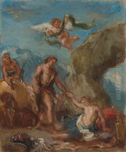 Bacchus and Ariadne (Sketch for "Autumn" of "The Four Seasons") by Eugene Delacroix
