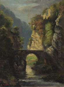 Bridge in a Landscape by Gustave Courbet