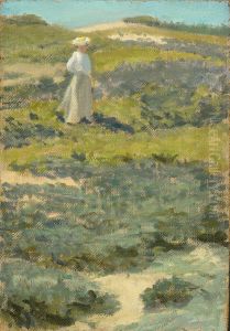Woman Standing in a Landscape by William Merritt Chase