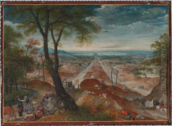 Landscape with Bandits Holding up a Man with a Wagon - view 1