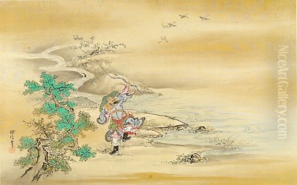 Tartar Archer Shooting Ducks - view 1
