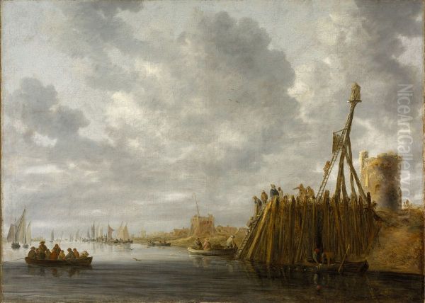 Harbor Scene with a Watchtower and Beacon - view 1