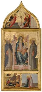 Annunciation; Predella: Nativity and Annunciation to the Shepherds, Visitation