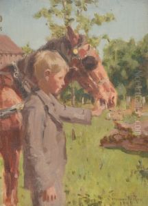 Profile Portrait of a Boy with a Horse