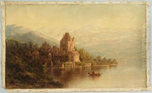 Chateau on Lake Thun, Switzerland