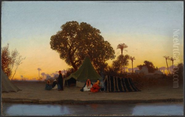 Arab Encampment at Sunset - view 1