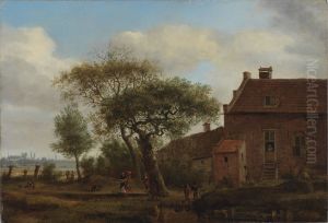 Landscape with Farmhouse by Jan Van Der Heyden