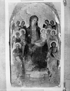 Virgin and Child enthroned between Saints Anthony Abbot and John Baptist with Eight Angels by Giovanni Francesco Toscani