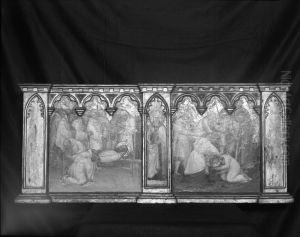 Funeral of Saint Benedict; Saint Augustine; Beheading of Saint Lucilla by Spinello Aretino