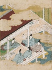 The Pink (Tokonatsu), Illustration to Chapter 26 of the Tale of Genji (Genji monogatari) by Tosa Mitsunobu