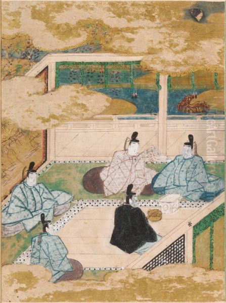 New Wisteria Leaves (Fuji no Uraba), Illustration to Chapter 33 of the Tale of Genji (Genji monogatari) - view 1