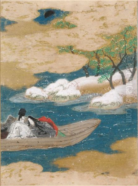 A Drifting Boat (Ukifune), Illustration to Chapter 51 of the Tale of Genji (Genji monogatari) - view 1