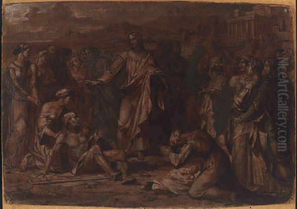 First study for "Christ Healing the Sick" - view 1
