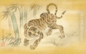 Tiger in a Bamboo Grove by Kano Yasunobu