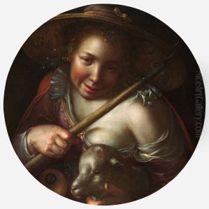 A Shepherdess by Joachim Wtewael (Uytewael)