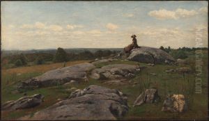 Young Girl in a Rocky Field by William Hart