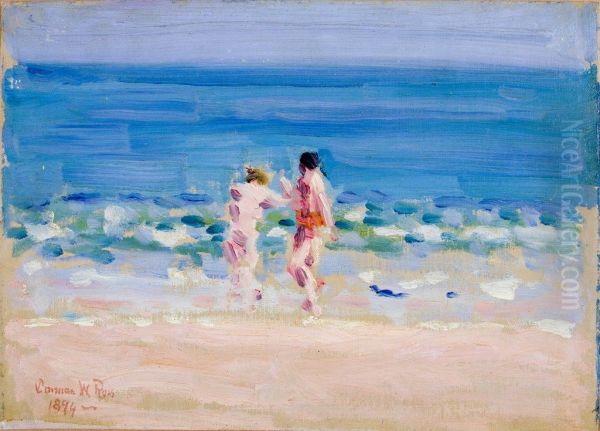 Beach Scene with Figures - view 1