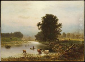 A View Near Medfield by George Inness