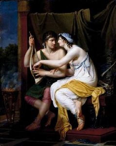 Young lovers playing the lyre