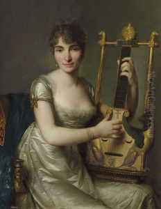 Portrait of Madame Larmoyer, three-quarter lenght, with a lyre-guitar Portrait of Madame Larmoyer, three-quarter lenght, with a lyre-guitar