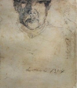 Szkic portretowy glowy mezczyzny by Stanislaw Ignacy Witkiewicz (Witkacy)