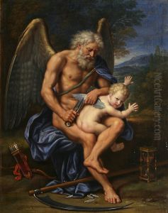 Time clipping Cupid's wings by Pierre Mignard I