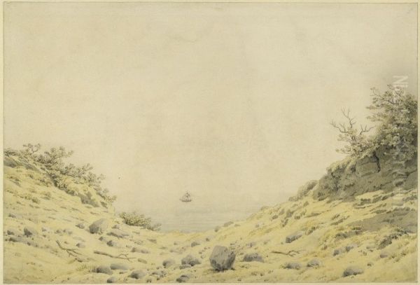 View through dunes to the sea - view 1