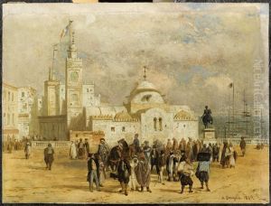 Place du Gouvernement a Alger by Adrien Dauzats