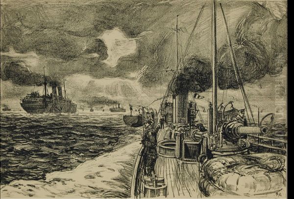 Convoy at Sea - view 1