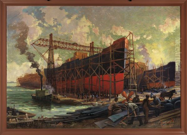 Shipbuilding in Ashbridges Bay, Toronto - view 1