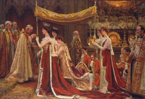 The Anointing of Queen Alexandra at the Coronation of King Edward VII by Laurits Tuxen