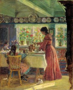 Pouring the morning coffee by Laurits Tuxen