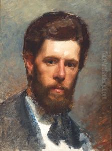 Kunstnerens selvportraet. by Laurits Tuxen