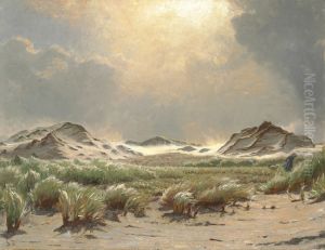 Klitparti med staerk blaest, Skagen