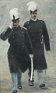 Kong Frederik VIII og Kronprins Christian. by Laurits Tuxen