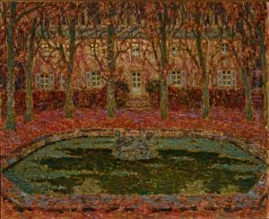 The Garden of the Gerberoy House by Henri Le Sidaner