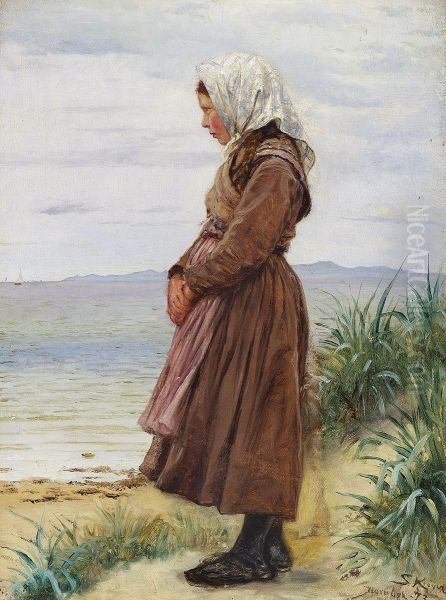 A girl on the beach,. Hornbaek. - view 1