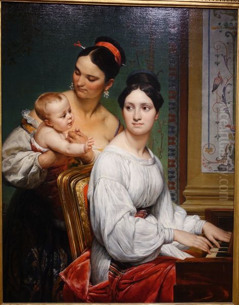 Portrait of the Marchesa Cunegonda Misciattelli with Her Infant Son and His Nurse - view 1