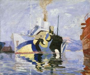 Bateau camoufle en rade de Toulon