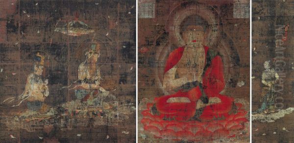 Amida Triad and Banner-holding Boy - view 1