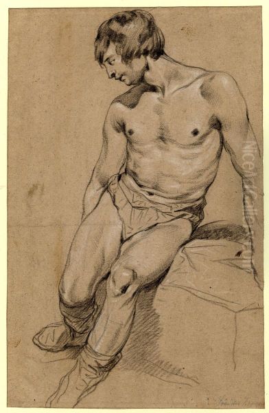 Study of an almost nude man - view 1